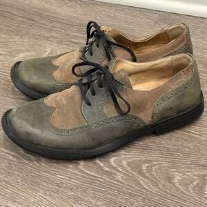 VTG Camper Gray Tan Leather Suede Brogue Wingtip Derby Oxford Shoes EU 41 25847